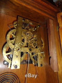 Antique-Seth Thomas-Oak Queen Anne Wall Clock-Ca. 1880-To Restore-#P170