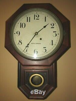 Antique Seth Thomas Octagon Wall Regulator Clock 8-Day