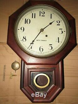 Antique Seth Thomas Octagon Wall Regulator Clock 8-Day