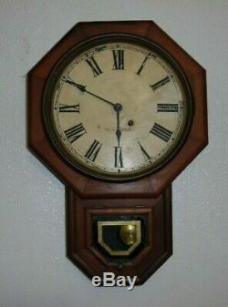 Antique Seth Thomas Octagon Wall Regulator Clock, WORK