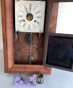 Antique Seth Thomas Ogee 30 Hour Clock, Pretty Girl On Glass For Fixing