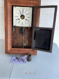 Antique Seth Thomas Ogee 30 Hour Clock, Pretty Girl On Glass For Fixing