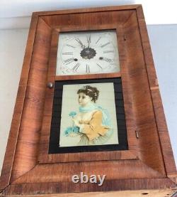 Antique Seth Thomas Ogee 30 Hour Clock, Pretty Girl On Glass For Fixing