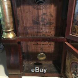 Antique Seth Thomas PLYMOUTH HOLLOW Weight Driven TRIPLE DECK Column Shelf Clock