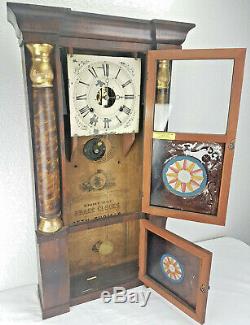 Antique Seth Thomas PLYMOUTH HOLLOW Weight Driven TRIPLE DECK Column Shelf Clock