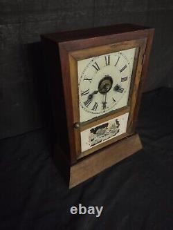 Antique Seth Thomas Parlor Kitchen Mantle Chime Clock With Alarm Works