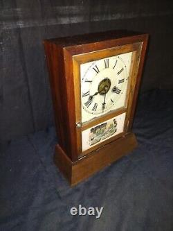 Antique Seth Thomas Parlor Kitchen Mantle Chime Clock With Alarm Works