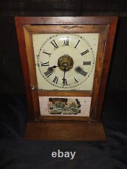 Antique Seth Thomas Parlor Kitchen Mantle Chime Clock With Alarm Works