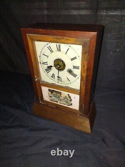 Antique Seth Thomas Parlor Kitchen Mantle Chime Clock With Alarm Works