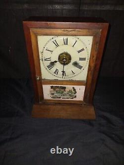 Antique Seth Thomas Parlor Kitchen Mantle Chime Clock With Alarm Works