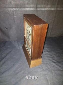 Antique Seth Thomas Parlor Kitchen Mantle Chime Clock With Alarm Works