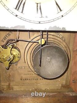 Antique Seth Thomas Parlor Kitchen Mantle Chime Clock With Alarm Works