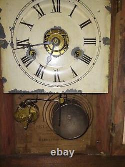 Antique Seth Thomas Parlor Kitchen Mantle Chime Clock With Alarm Works