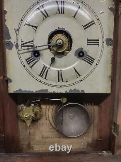 Antique Seth Thomas Parlor Kitchen Mantle Chime Clock With Alarm Works