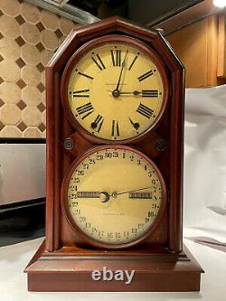 Antique Seth Thomas Parlor No. 5 Double Dial Calendar Clock