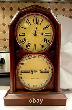 Antique Seth Thomas Parlor No. 5 Double Dial Calendar Clock