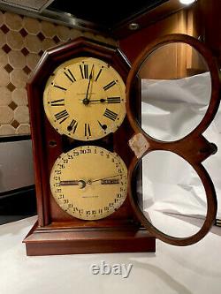 Antique Seth Thomas Parlor No. 5 Double Dial Calendar Clock