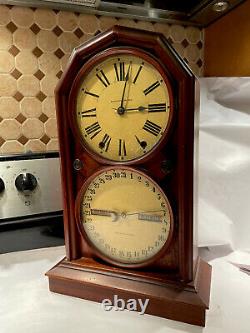 Antique Seth Thomas Parlor No. 5 Double Dial Calendar Clock
