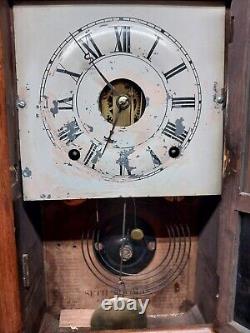 Antique Seth Thomas Patriotic 8 Day Cottage Clock