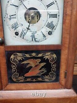 Antique Seth Thomas Patriotic 8 Day Cottage Clock