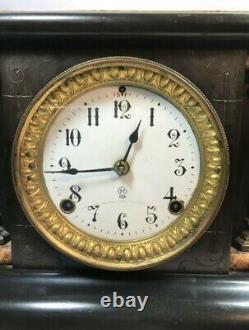 Antique Seth Thomas = Pendulum Chimes Clock = Adamantine Mantle Clock 1880