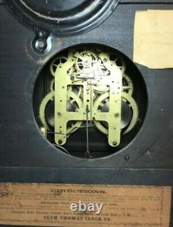 Antique Seth Thomas = Pendulum Chimes Clock = Adamantine Mantle Clock 1880