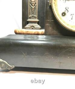 Antique Seth Thomas = Pendulum Chimes Clock = Adamantine Mantle Clock 1880