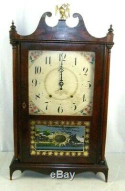 Antique Seth Thomas Pillar & Scroll Wooden Works Large Mantel Clock