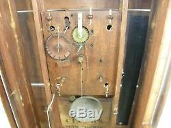 Antique Seth Thomas Pillar & Scroll Wooden Works Large Mantel Clock