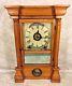 Antique Seth Thomas Pine Cased Clock Runs & Strikes Nice Paper Label