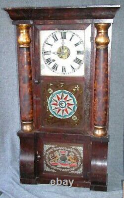 Antique Seth Thomas Plymouth Hollow 2 Weight Double Decker Shelf Clock Works 33