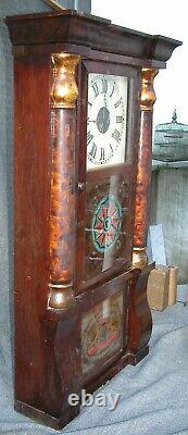 Antique Seth Thomas Plymouth Hollow 2 Weight Double Decker Shelf Clock Works 33