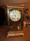 Antique Seth Thomas Porcelain Dial Crystal Regulator Clock- Ornate Case