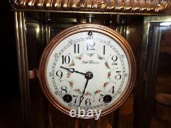 Antique Seth Thomas Porcelain Dial Crystal Regulator Clock- Ornate Case