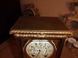 Antique Seth Thomas Porcelain Dial Crystal Regulator Clock- Ornate Case