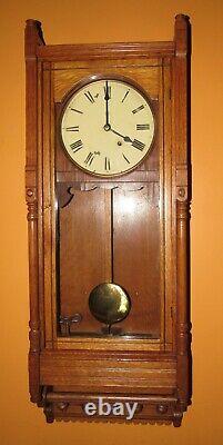 Antique Seth Thomas Queen Anne Time Piece Wall Regulator Clock 8-day