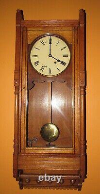 Antique Seth Thomas Queen Anne Time Piece Wall Regulator Clock 8-day