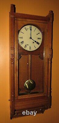 Antique Seth Thomas Queen Anne Time Piece Wall Regulator Clock 8-day