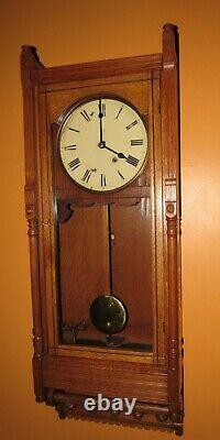 Antique Seth Thomas Queen Anne Time Piece Wall Regulator Clock 8-day