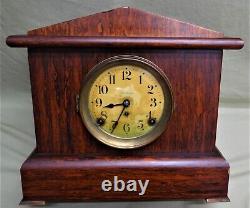 Antique Seth Thomas Red Adamantine 8 Day Mantle Clock Early 1900's, RUNS