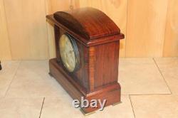Antique Seth Thomas Red Adamantine Arch Top Mantle Clock Early 1900's RUNS