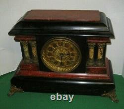 Antique Seth Thomas Red Adamantine Milo Art Noveau Mantel Chime Clock Working