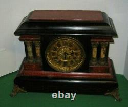 Antique Seth Thomas Red Adamantine Milo Art Noveau Mantel Chime Clock Working