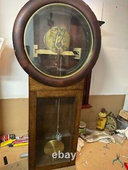 Antique Seth Thomas Regulator #2 Oak Case Working Clock