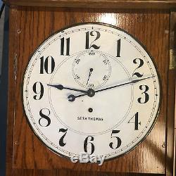 Antique Seth Thomas Regulator 20 Oak Pendulum Wall Clock (8 Day) Circa 1921
