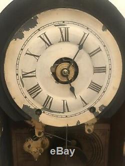 Antique Seth Thomas Regulator Mantel Clock (Unique Case with Key Lock Side)