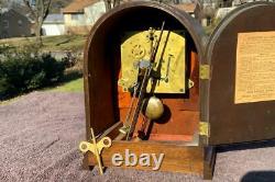 Antique Seth Thomas Retro Westminster Chime Mahogany Beehive Shelf Mantle Clock