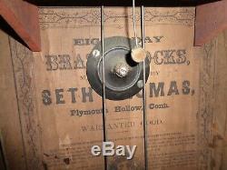 Antique-Seth Thomas-Rosewood-Double Dial Calendar Clock-Pat. 1862-To Restore-T143