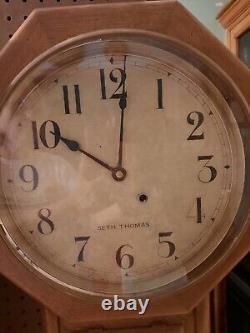 Antique Seth Thomas Schoolhouse Wall Regulator Clock 8-Day Working