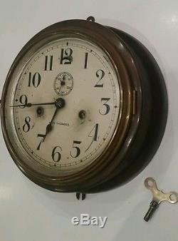 Antique Seth Thomas Ship Clock Maritime Rail Road Clock 8